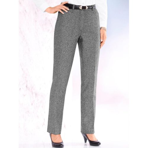 Bügelfaltenhose COME ON, Damen, Gr. 54, Normalgrößen, schwarz-weiß (schwarz, weiß fischgrat), 49% Wolle, 29% Polyester, 20% Baumwolle, 2% Elasthan, gemustert, mehrfarbig, lang, Hosen