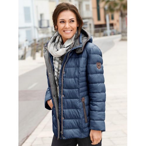 Steppjacke CASUAL LOOKS, Damen, Gr. 23, blau (jeansblau), 100% Polyester, unifarben, gemustert, mehrfarbig, figurumspielend, Jacken