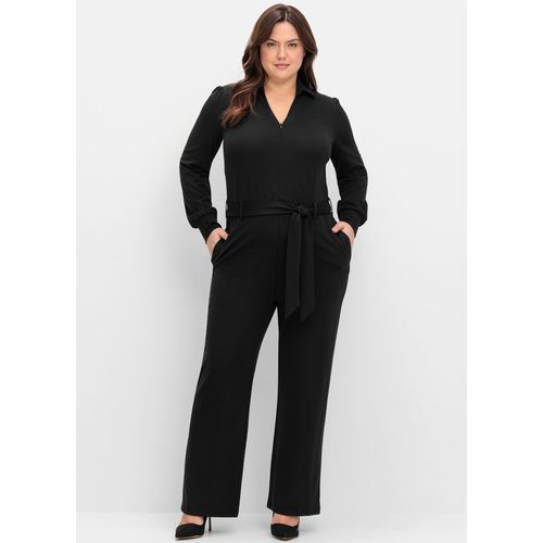 Overall SHEEGO BY JOE BROWNS, Damen, Gr. 44, Normalgrößen, schwarz, 70% Viskose, 26% Polyamid, 4% Elasthan, lang, Overalls