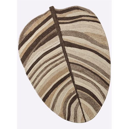 Teppich HEINE HOME Gr. 2, braun (braun, taupe), B:70cm H:10mm L:140cm, Wolle, Schurwolle, Teppiche