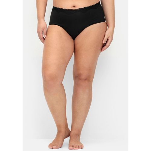 Slip SHEEGO, Damen, Gr. 48, schwarz (schwarz, schwarz), 95% Baumwolle, 5% Elasthan, Unterhosen