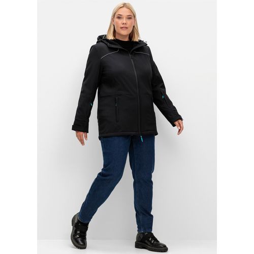 Skijacke SHEEGO, Damen, Gr. 50, schwarz, 95% Polyester, 5% Elasthan, unifarben, Jacken