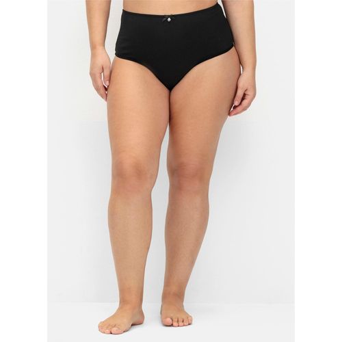 String SHEEGO, Damen, Gr. 52, schwarz (schwarz, schwarz), 95% Baumwolle, 5% Elasthan, Unterhosen