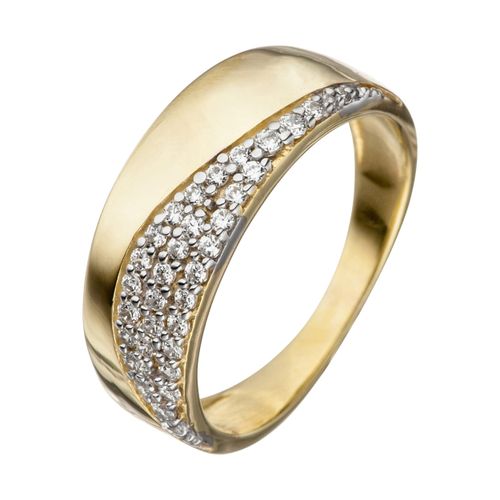 Goldring JOBO Gr. 54, gold (gelbgold 333), Fingerringe, Damen, 54, Gelbgold 333, 333 Gold mit 34 Zirkonia