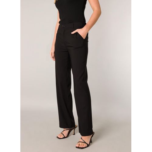 Stoffhose BASE LEVEL, Damen, Gr. 46, Länge 32, schwarz, Stoff, Obermaterial: 77% Viskose, 20% Nylon, 3% Elasthan, unifarben, casual, normal, Hosen, mit Schlag und Elasthan