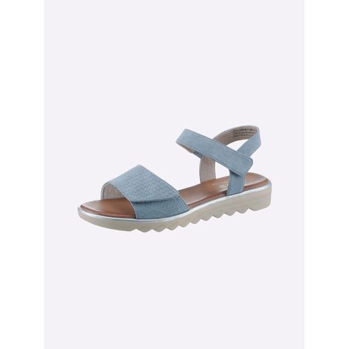 Sandale JANA, Damen, Gr. 38, blau (jeansblau), Lederimitat, feminin, Schuhe