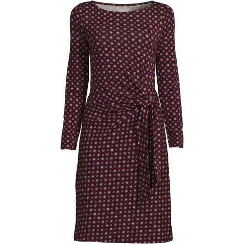 Jerseykleid mit U-Boot-Ausschnitt, Damen,  Rot, Baumwolle Modal, by Lands' End