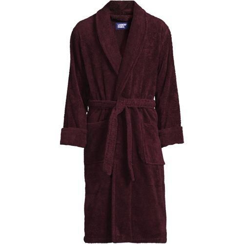 Bademantel aus türkischem Frottee, Herren,  Rot, Baumwolle, by Lands' End
