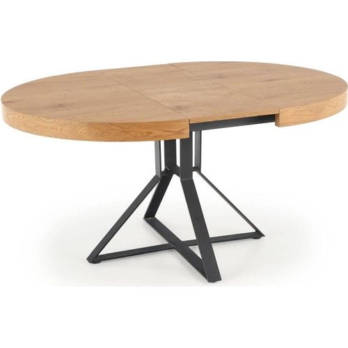 Halmar Runde Faltung Esstisch Barmherzig - goldene Eiche / Schwarz