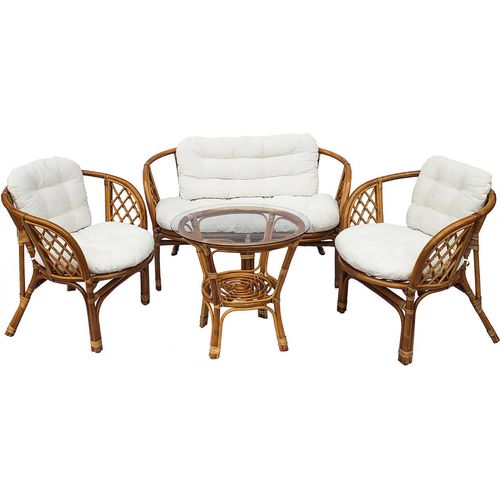 Garten- Sitzgruppe Rattan Bahama 10-tlg natur