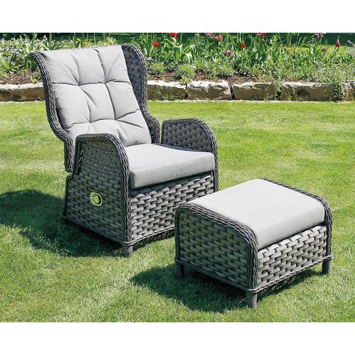 Gartensessel Relaxsessel COMFORT - verstellbare Rückenlehne und Hocker