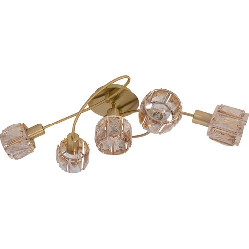 Näve Leuchten LED Deckenleuchte JOSEFA mit E14 LED Deckenleuchte JOSEFA mit E14 Deckenleuchten - 5er-LED-Deckenleuchte E14 "JOSEFA", Deckenlampe im Retro Style, aus Metall und Glas in stahl-blank, 61 x 36 x 21 cm, E14-Fassung