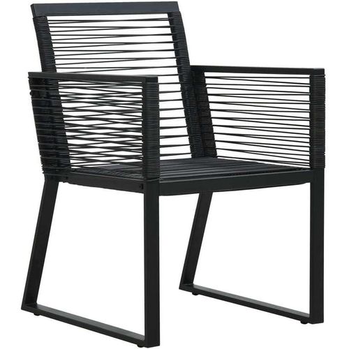 vidaXL Gartenstühle 4 Stk. Seil Rattan Schwarz