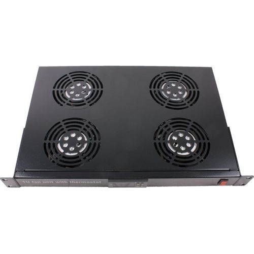 Rockstable 1 HE 19 Zoll Lüftereinheit | 4 Lüfter, Temperaturgesteuert