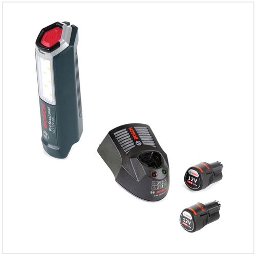 Bosch Professional GLI 12V-300 Akku Lampe + 2x GBA 12 V 3,0 Ah Akku + GAL 1230 Ladegerät