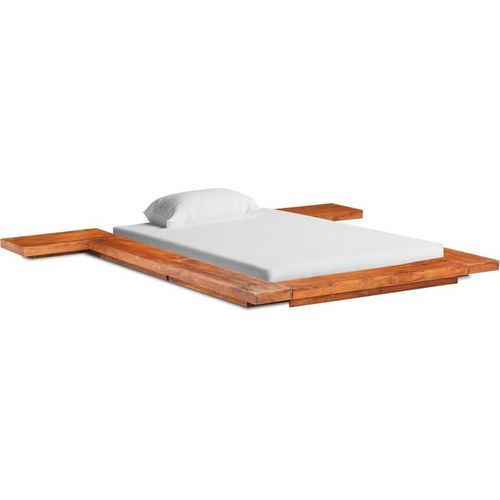 The Living Store Futonbett Japanisch Akazie Massivholz 100x200 cm