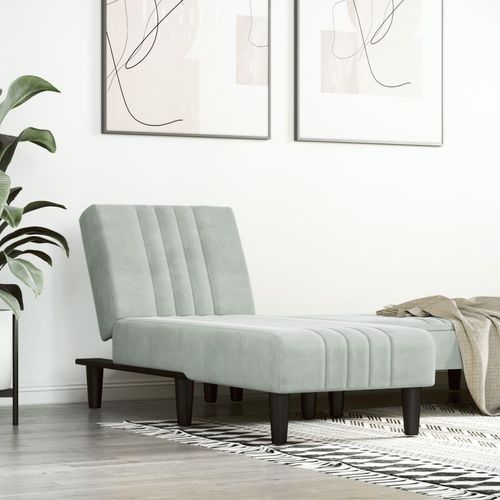 The Living Store Chaiselongue Hellgrau Samt
