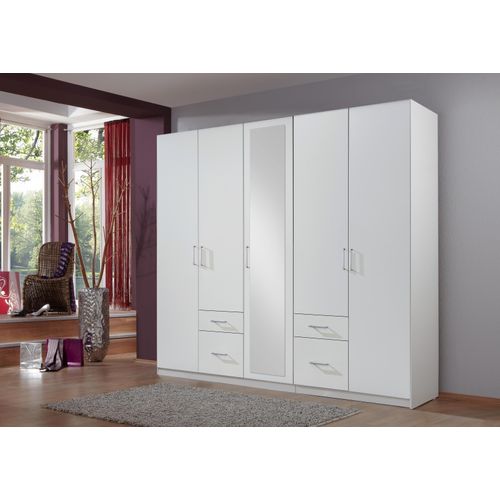 Drehtürenschrank ></noscript>Freiburg< in WEISS - 225x208x58cm (BxHxT)
