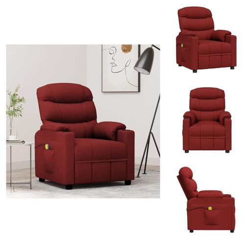 vidaXL Massagesessel Weinrot Stoff - Massagesessel