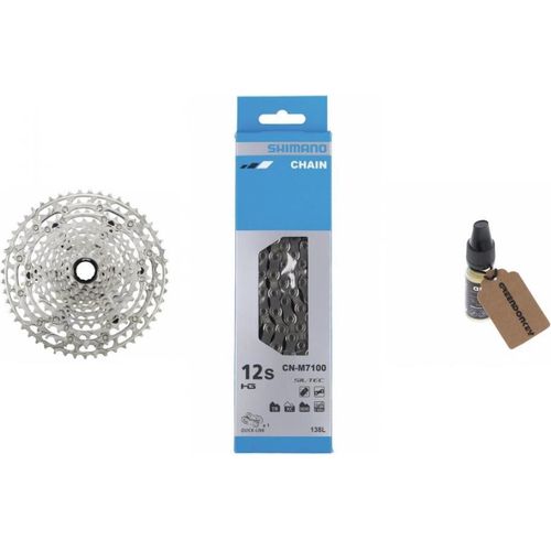 Greendonkey Shimano Antriebsset 1x12-Fach Kassette CS-M6100 1x 12-Fach Kette CN-M7100 1x Kettenöl