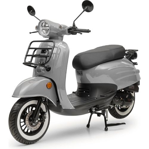 Motorroller Retro Luna Grau 50ccm 45 kmh Moped Scooter