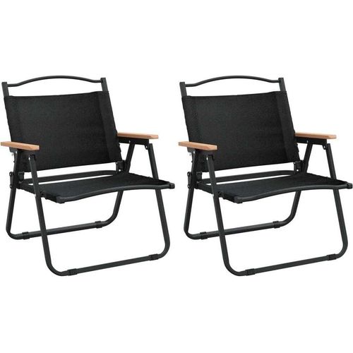 Prolenta Premium - Campingstühle 2 Stk. Schwarz 54x43x59 cm Oxford-Gewebe