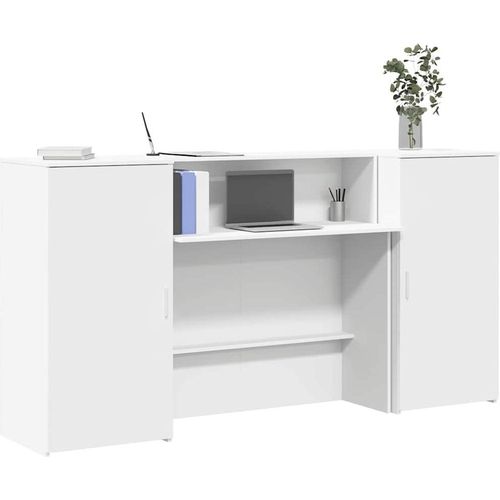 vidaXL Empfangstheke Weiß 200x50x103,5 cm Holzwerkstoff