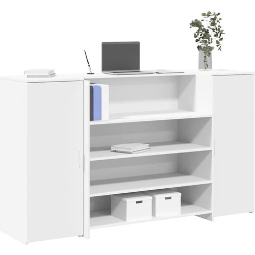 vidaXL Empfangstheke Weiß 180x50x103,5 cm Holzwerkstoff
