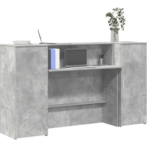 vidaXL Empfangstheke Betongrau 180x50x103,5 cm Holzwerkstoff