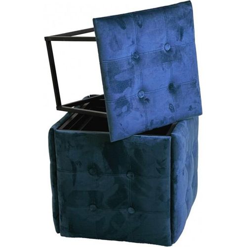 Puff-Transformator 5in1 - 5 Hocker in 1 Puff navy blau Samt