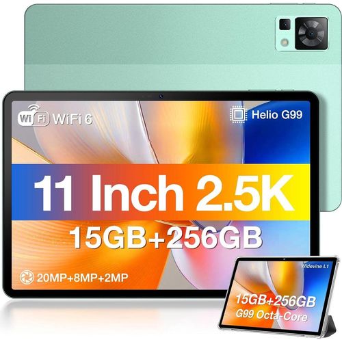 Tablet 11 Zoll, 2.5K Display Helio G99 Octa-Core 15GB RAM 256GB ROM (2TB TF) Tablet,8580mAh/33W, Android 13, 2560x1600,20MP Dual SIM 4G LTE +5G WiFi