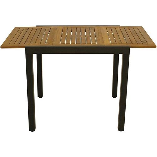Balkon-Ausziehtisch Gartentisch 80/120x70cm Alu + Akazie