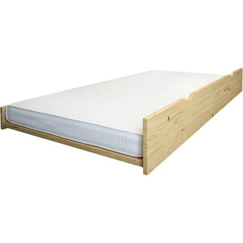 Zustellbett unter dem Etagenbett ATLAS, ALPY Transparente Lasur