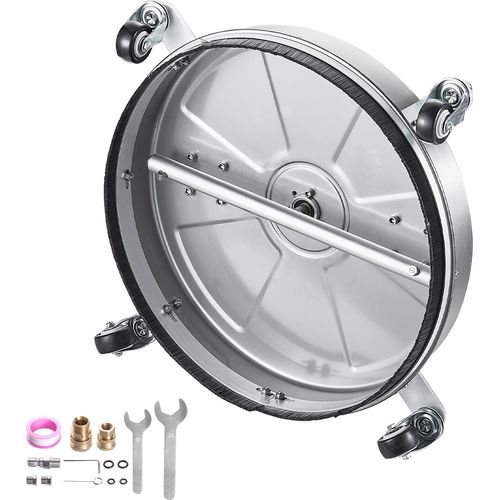 SucceBuy 18" Hochdruckreiniger-Oberflächenreiniger, 4 Räder, Doppelgriff, 4000 Max PSI