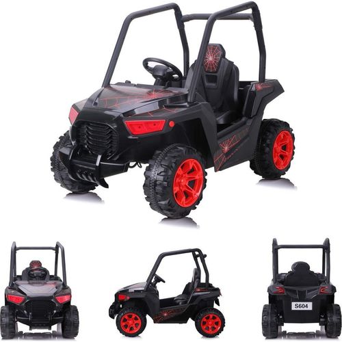 Chipolino Kinderelektroauto Spider SUV, Radio, Fernbedienung, Stoßdämpfer, Gurt schwarz