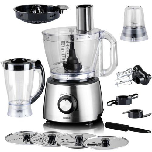 Multifunktionale Küchenmaschine 12-in-1 als Zerkleinerer Mixer und Kneter zum Hacken Reiben und Entsaften von Obst und Gemüse