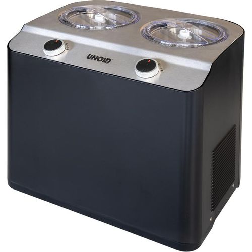 Unold 48835 Eismaschine Doppio mit Kompressor, Eismaschine Selbstkühlend Frozen Joghurtmaschine mit 2,4 Liter Eiscreme Volume Schwarz