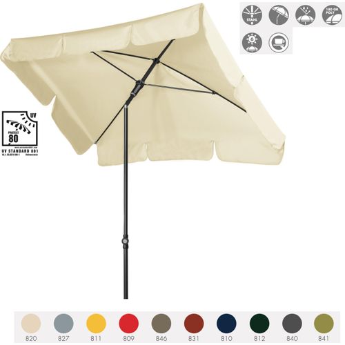 Doppler Sunline Waterproof III 260 x 150 cm Sonnenschirm in 9 Farben Mittelmastschirm Balkonschirm 809 Rot