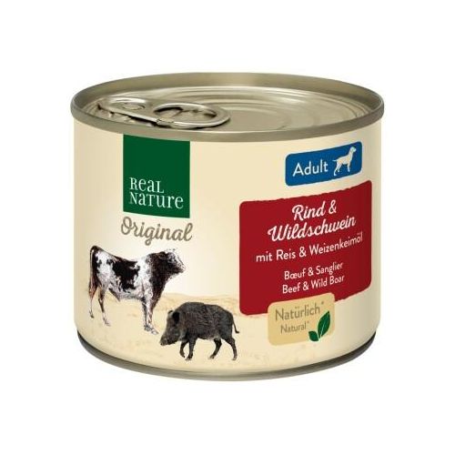 REAL NATURE Adult Bœuf et sanglier 12x200 g
