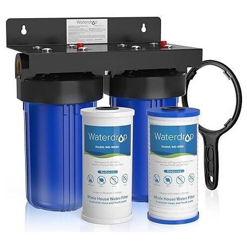Waterdrop WHF21-PG Wasserfilter System für das Ganze Haus, mit Aktivkohlefilter und Sedimentfilter, 5-Stufige Filtration