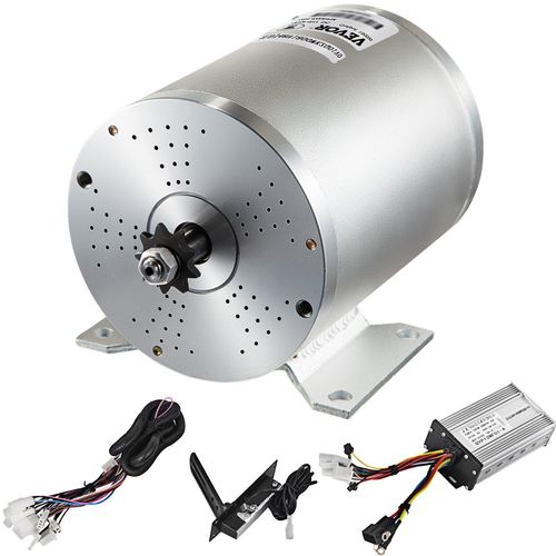 VEVOR 1800 W elektrischer bürstenloser Gleichstrommotor-Bausatz, 48 V Hochgeschwindigkeits-Bürstenloser Motor mit 38 A Drehzahlregler und Gaspedal-Kabelbaumsatz für Elektroroller, Gokart, E-Bike