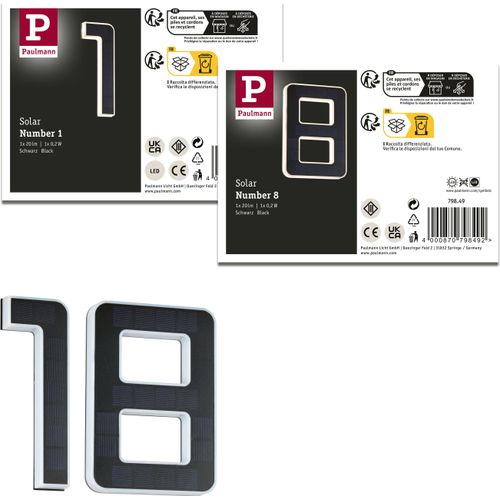Paulmann Bundle Solar LED Hausnummernleuchte Nummer 18