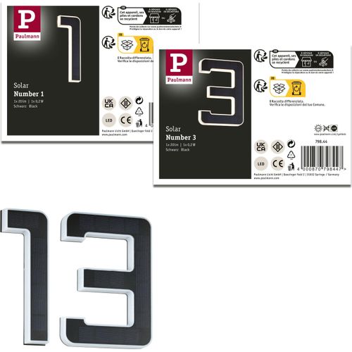 Paulmann Bundle Solar LED Hausnummernleuchte Nummer 13