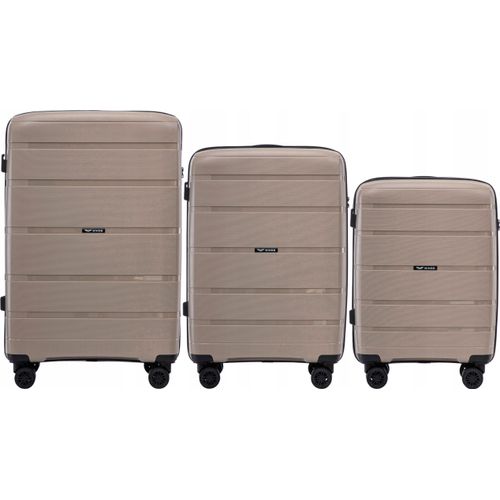 WINGS 3er Kofferset Beige TSA Schloss Polypropylen