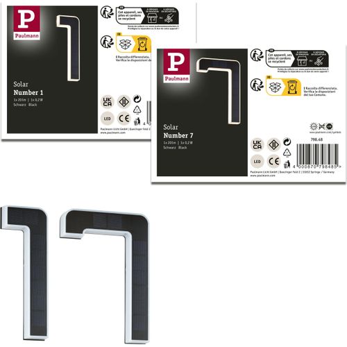 Paulmann Bundle Solar LED Hausnummernleuchte Nummer 17