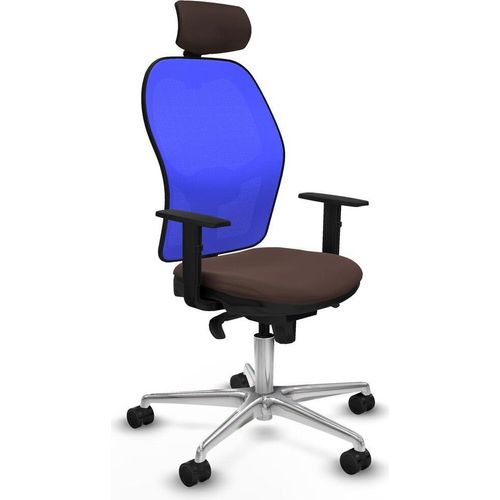 Bürostuhl mit Kopfstütze Piqueras y Crespo 1D086N2 Blau Dunkelbraun