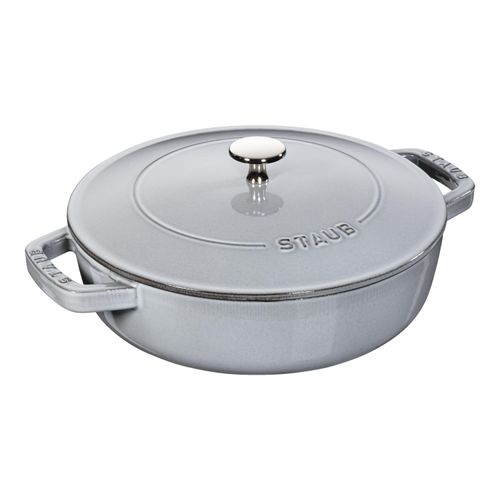Staub Braisers Bräter mit Chistera Drop-Structure 24 cm, rund, Graphit-Grau, Gusseisen Image