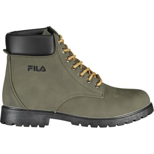 Herren Schnürstiefel Grün mit Kontrastdetails und Stickerei
