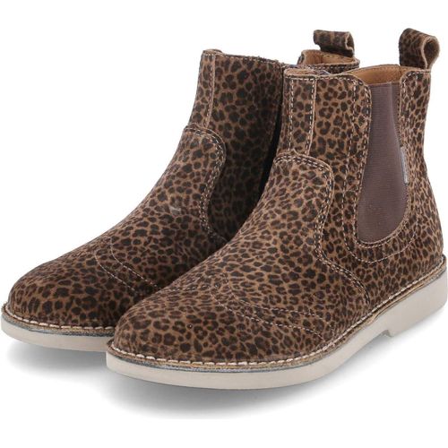 Ricosta Kinder Stiefeletten/ Chelsea Boots DALLAS Braun Rauleder - Animal Print Größe: 36