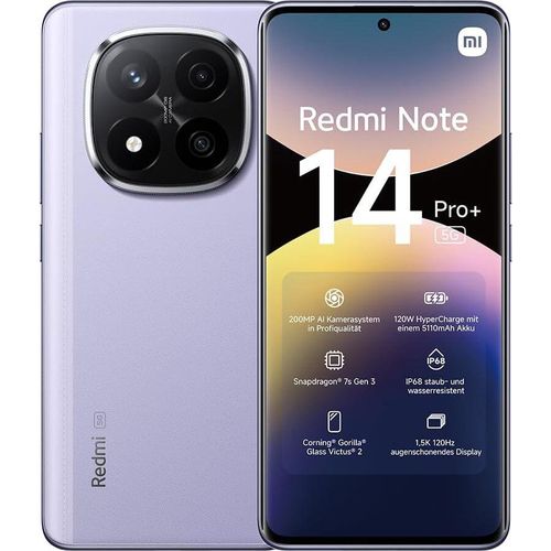 Xiaomi Redmi Note 14 Pro+ 5G Smartphone 8/256GB Lila